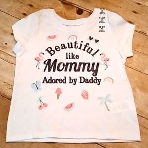 LITTLE girls tee size18-24 months. Color white